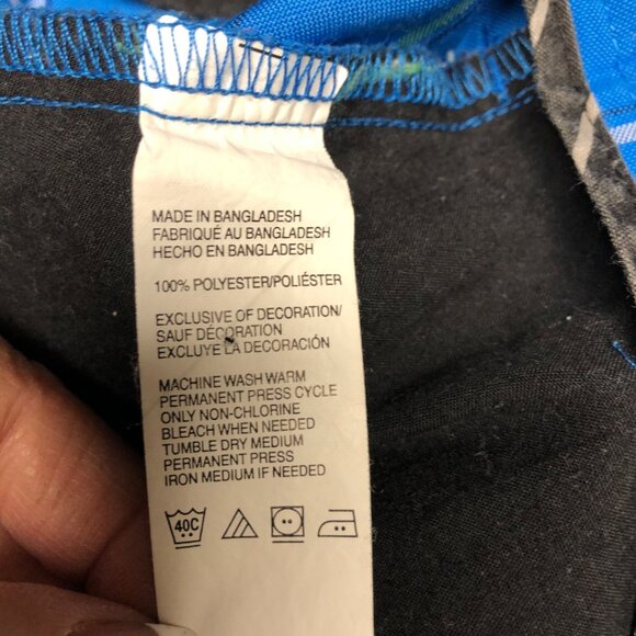 IZOD Xtreme Function Golf Shorts Mens 36 Blue Green White Plaid Flat Front - Picture 5 of 6